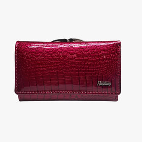 Wallet : Luxe Damesportemonnee van Leer - Elegant en Praktisch - Zwart in bordeaux van Pantino