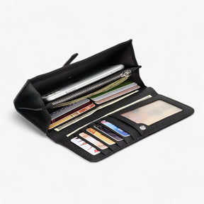 bags : Grote Handtas voor Vrouwen Dames - Elegante Echte Leer met Kaartmap - Zwart in van Pantino