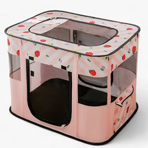 pets : Caro Crate - Draagbare Opvouwbare Dierenbox - Geel in Roze van Pantino