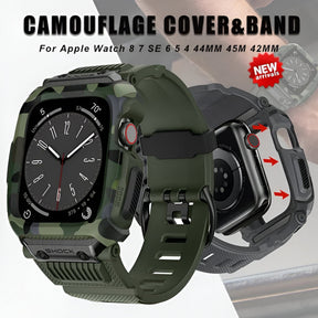 Apple Watch Case : Horloge Zwart - Militair Sporthorloge voor Apple Watch in van Pantino