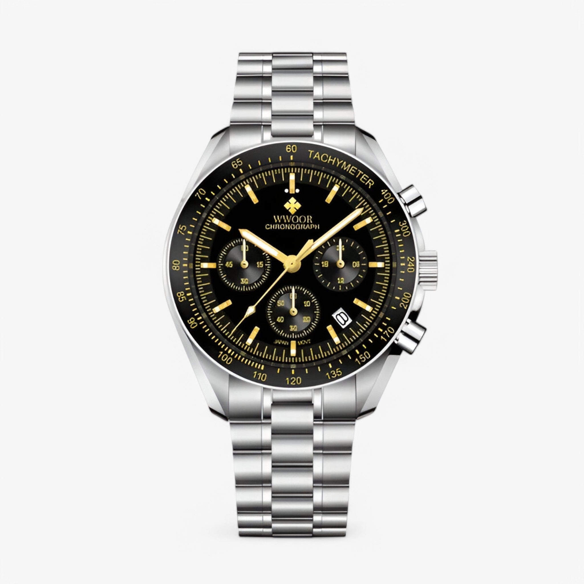 watches : Horloge Blauw - Luxe Stalen Chronograafhorloge in zwart goud van Pantino