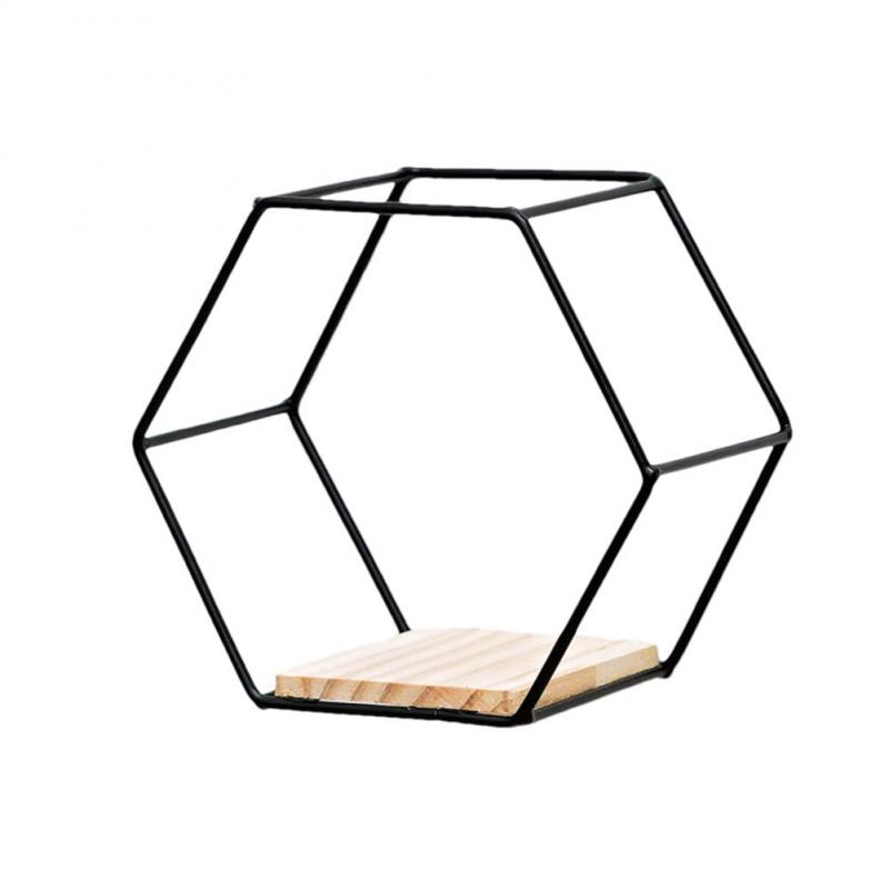 home & garden : Zeshoekige Wanddecoratie Goud - Foto en Object Display - MDF in Zwart van Pantino