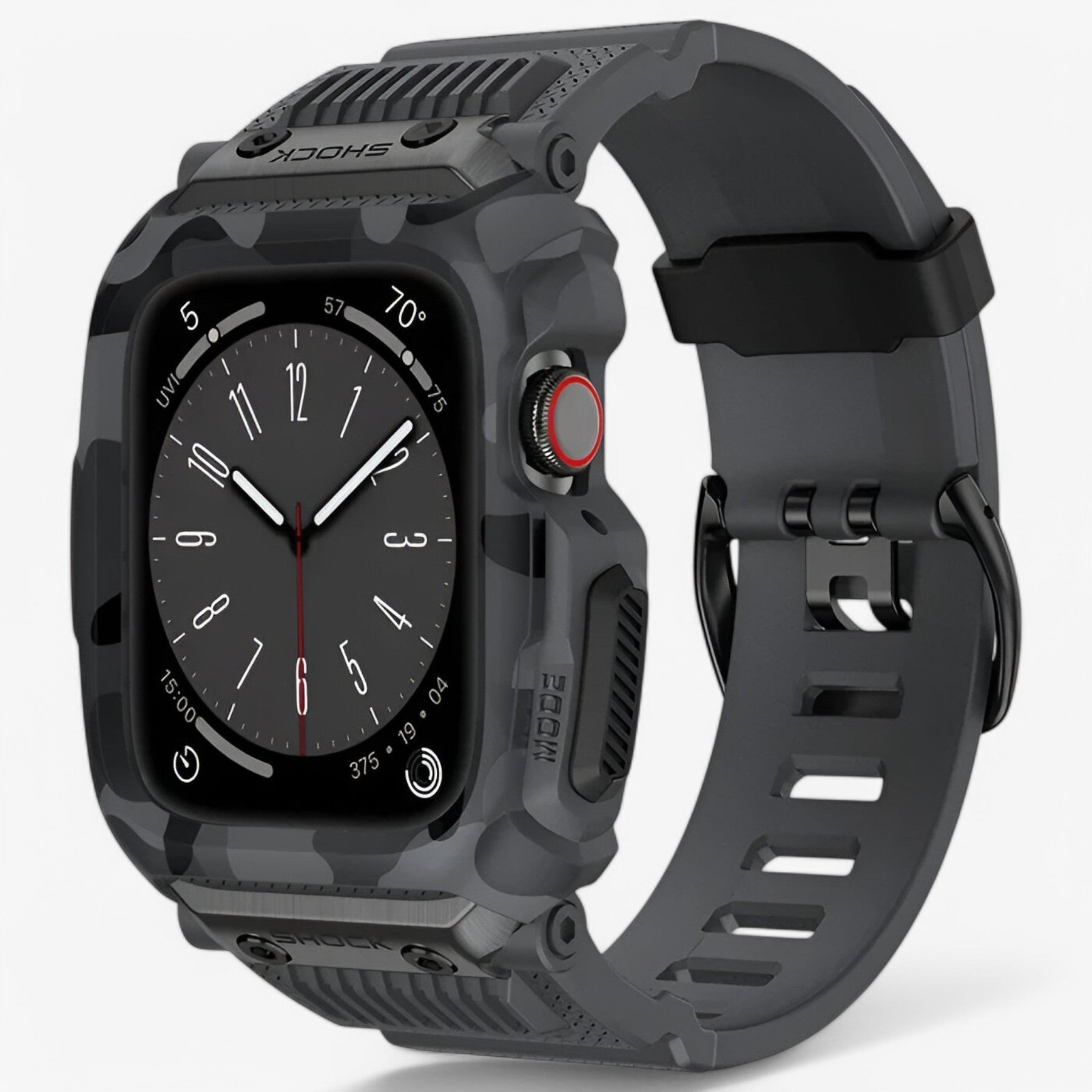 Apple Watch Case : Horloge Zwart - Militair Sporthorloge voor Apple Watch in Grijs van Pantino