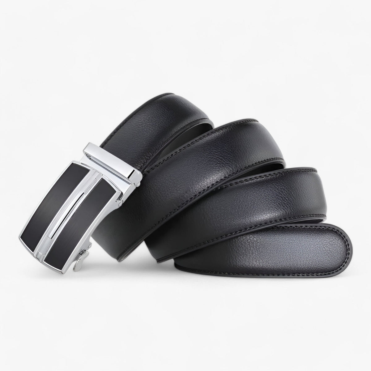 Belt : Leren Riem - Eigentijds en Elegant - Zwart in van Pantino