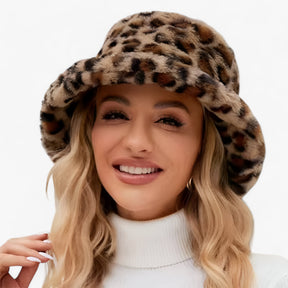 Bucket Hat : Hoed Khaki - Warme Leopardprint Vissershoed - Trendy en Comfortabel in van Pantino
