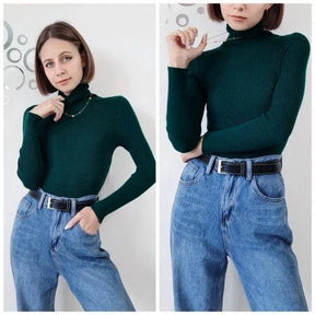 Sweater : Sweater Khaki - Helia Turtleneck with Cashmere in van Pantino