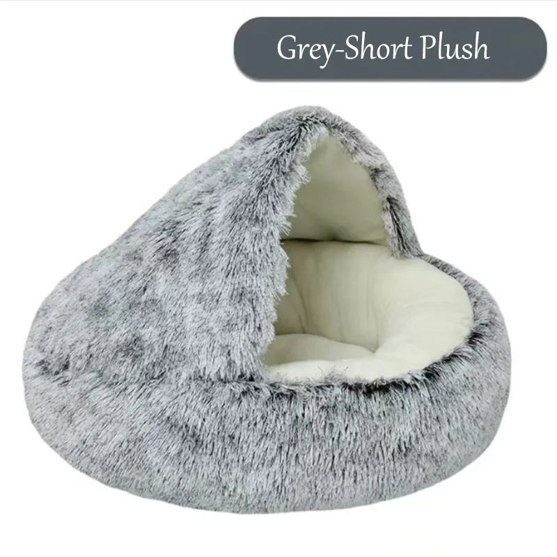 pets : Knus Comfort - Warm Kattennest voor Winterdagen in Grijze Korte Pluche van Pantino