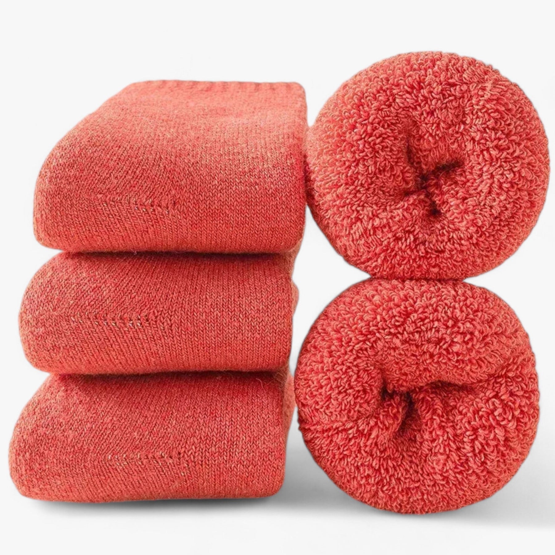 other : Thermosokken Wol - Comfortabele & Warme Donkergrijze Wollen Sokken voor Dames & Heren in Watermeloenrood van Pantino