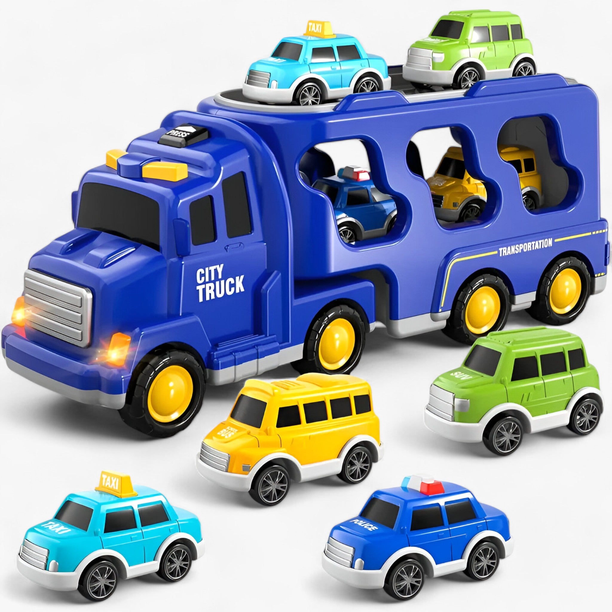 other : Speelgoed Vrachtwagen 5-in-1 voor Kinderen - Gele Educatieve Truck Set in Blauw van Pantino