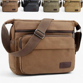 bags : Schoudertas Heren Zwart - Multifunctionele Canvas in van Pantino