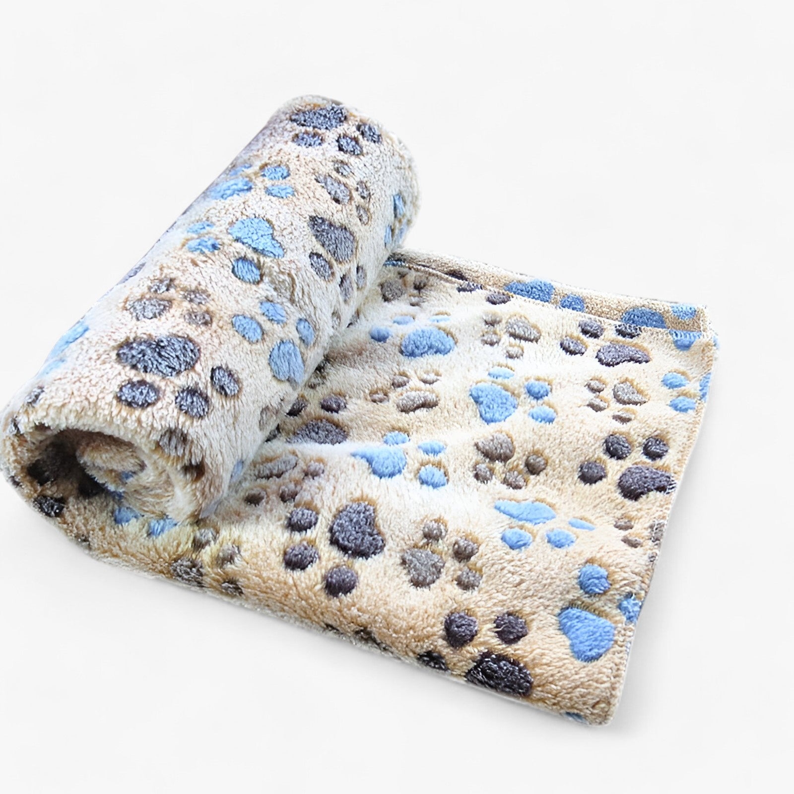 pets : CozyPaw - Warme Fleecedeken voor Huisdieren - Wit in Lichtkoffie 60X40 cm van Pantino