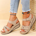 Sandali ortopedici da donna - Sandali estivi confortevoli in pelle beige