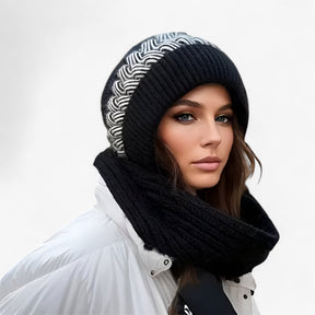 Beanie : Muts Zwart - In-Één Gebreide Wintermuts - Warm, Comfortabel en Winddicht in zwart van Pantino