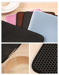 Tapis antidérapant NonSlipPurrfect - Gardez votre sol propre et sec avec ce tapis pratique pour litière - Noir