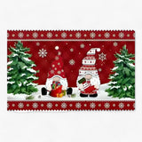 Nains de Noël et élan - Paillasson - Décoration festive intérieure/extérieure