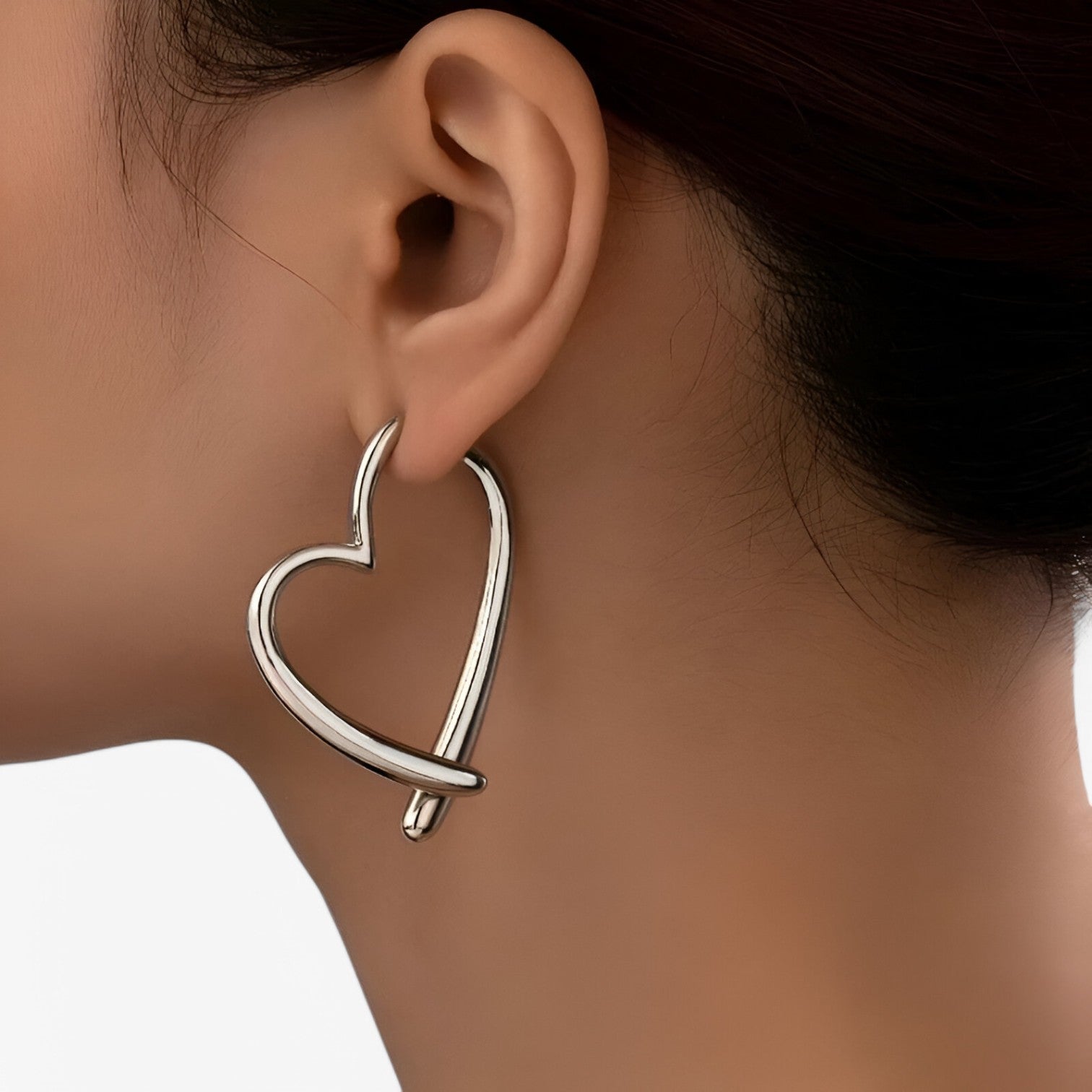 Jewelry : Hartoorbellen gepersonaliseerd voor dames, veelzijdig en modieus voor elke gelegenheid in zilveren kleur van Pantinoshop
