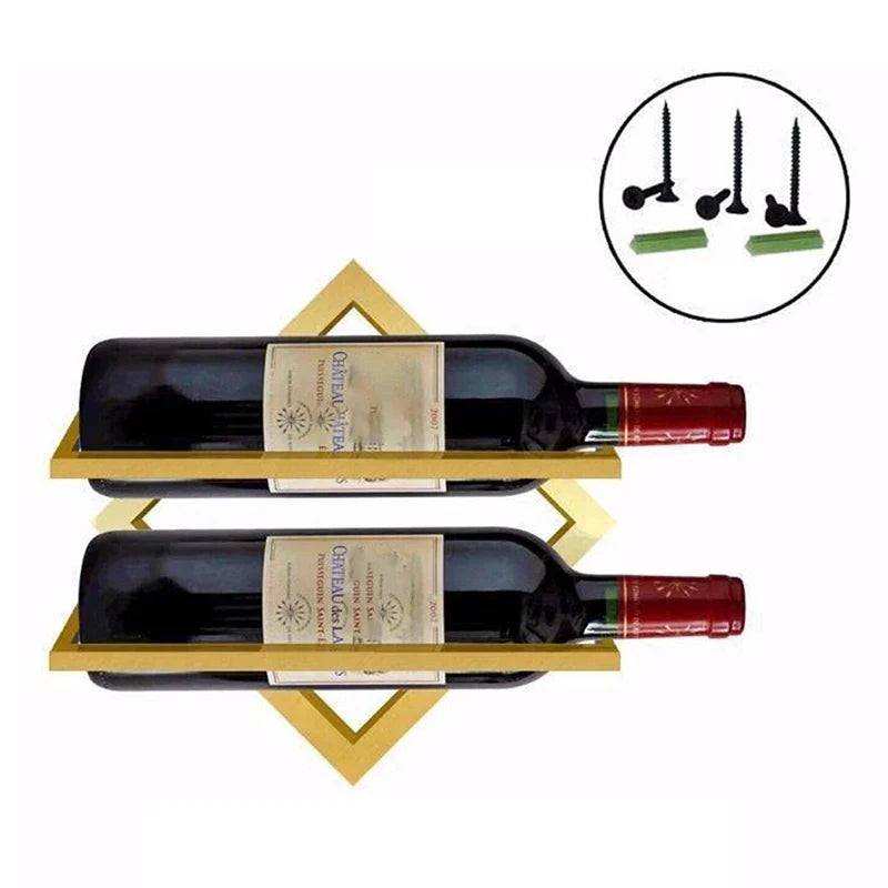 home & garden : VinoVista - Creëer Jouw Eigen Wijn Wand - Zwart (2x Wijnfles) in Goud (2x wijnfles) van Pantino