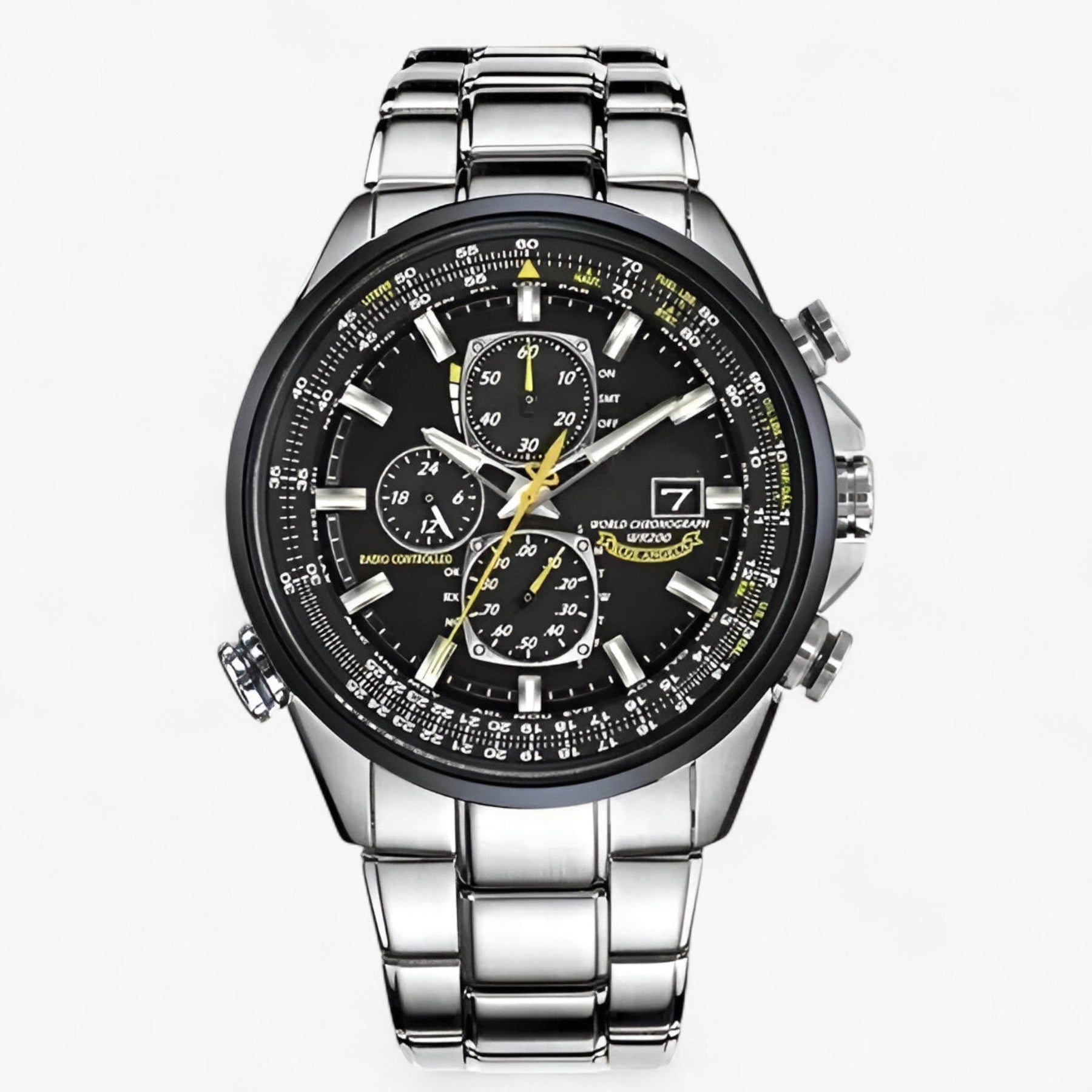 Watches : Heren Chronograaf Horloge MultiSteel 42mm, Zilverkleurig Staal met Elegante Blauwe Wijzerplaat in van Pantino