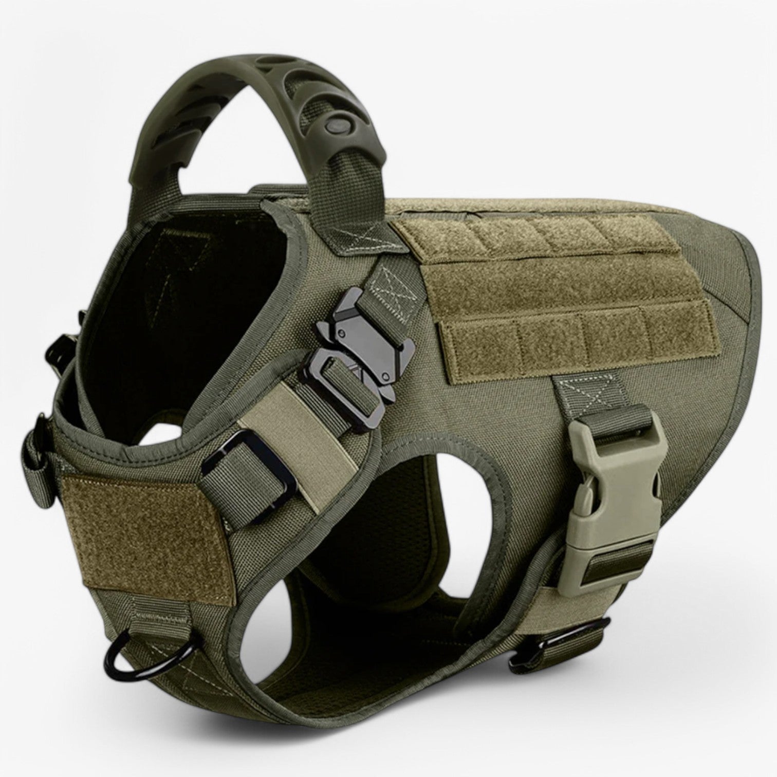 Pets & Supplies : Zwart Nylon Tactisch Militair Verstelbaar Harnas voor Grote Honden met Vest en Handvat in Groen harnas van Pantinoshop