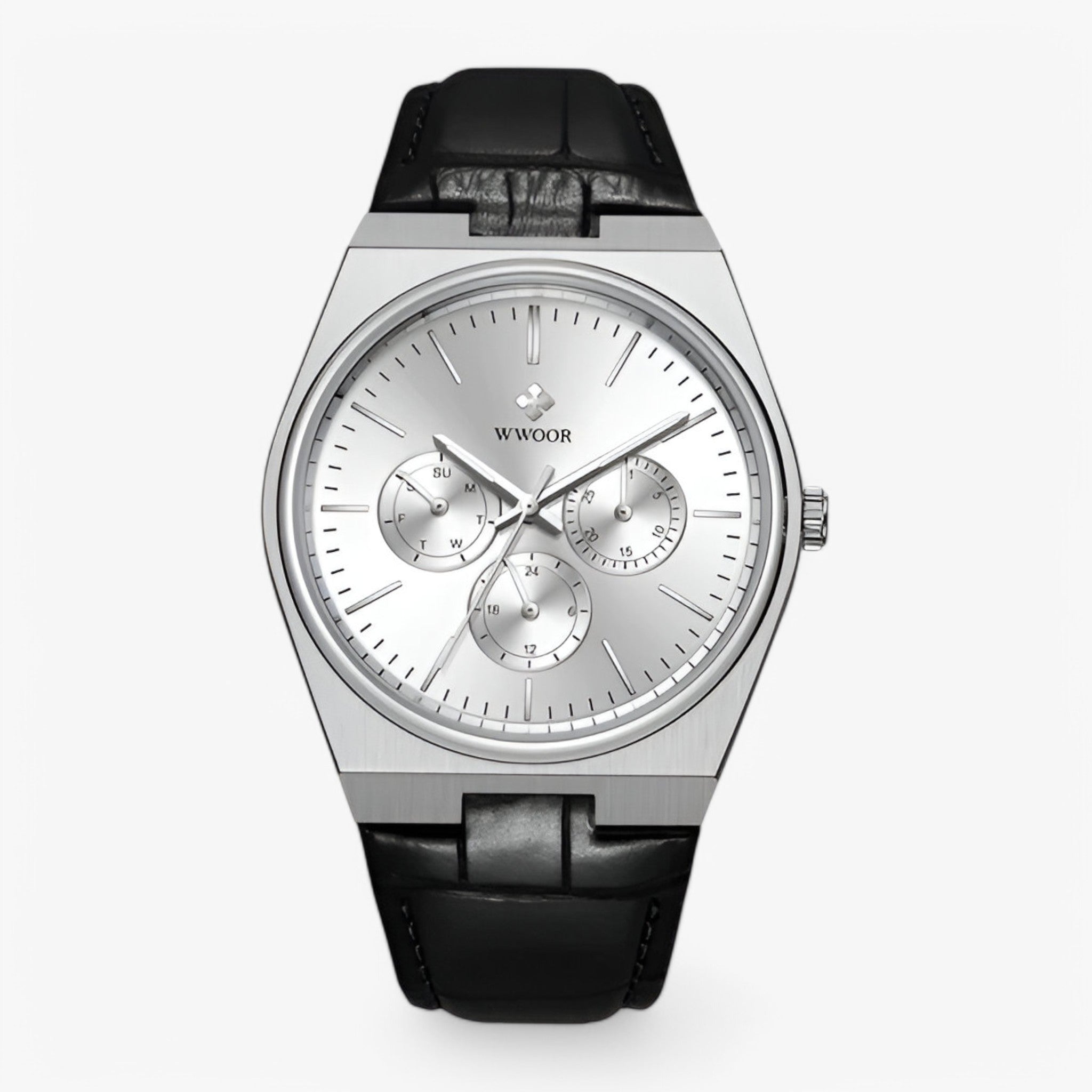 watches : Quartz Horloge van Staal met Saffierglas Heren - Zilver Blauw in zilver wit van Pantino