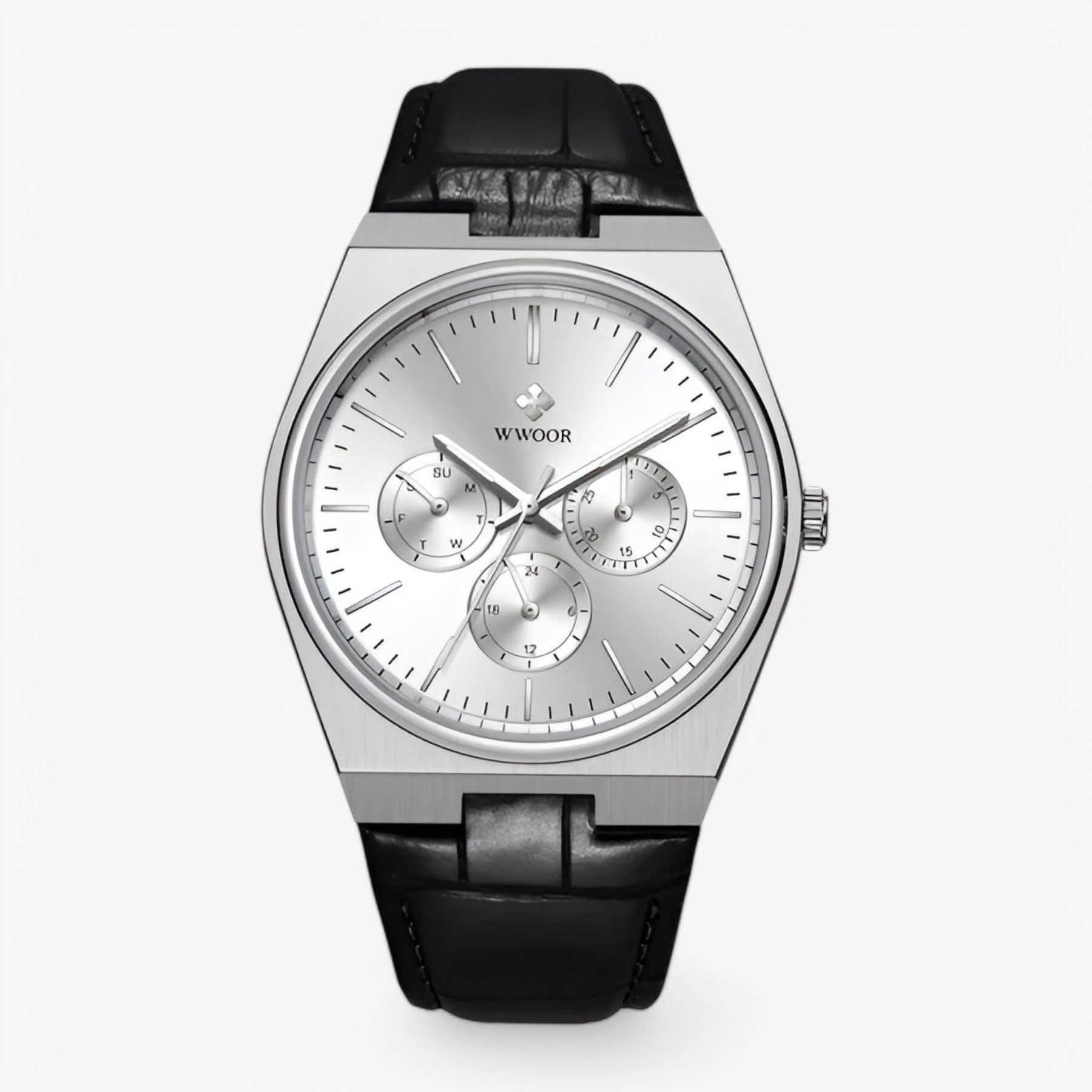 watches : Quartz Horloge van Staal met Saffierglas Heren - Zilver Blauw in zilver wit van Pantino