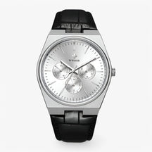watches : Quartz Horloge van Staal met Saffierglas Heren - Zilver Blauw in zilver wit van Pantino