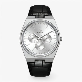 watches : Quartz Horloge van Staal met Saffierglas Heren - Zilver Blauw in zilver wit van Pantino