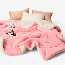 home & garden : Dubbele Laag Schapenvacht Deken - Warme Luxe voor Bed & Bank - Donkergrijs in Dousha Rood van Pantino