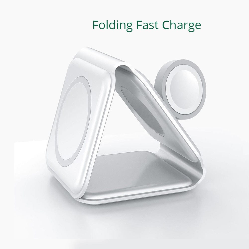 gadgets : 3-in-1 Draadloze Oplader - Eén Oplader voor Je Smartphone, Smart Watch en Oordopjes - Wit in van Pantino