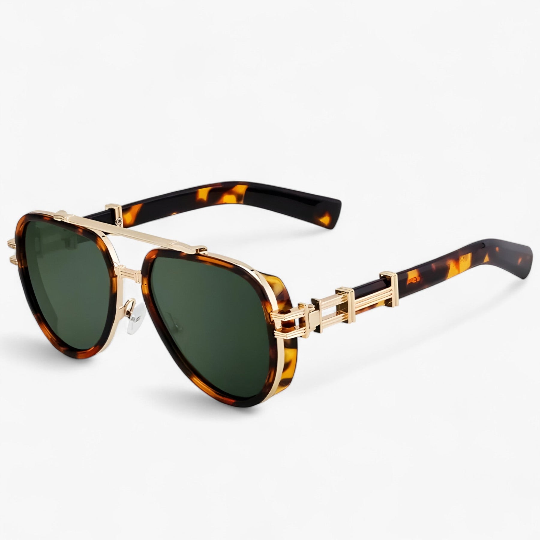 Sunglasses : Overdimensionale Steampunk Gepolariseerde Zonnebrillen - Helder Zwart in Luipaard van Pantino