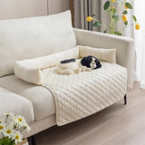 Samt Hundedecke Sofa mit Schutzrand - Braun