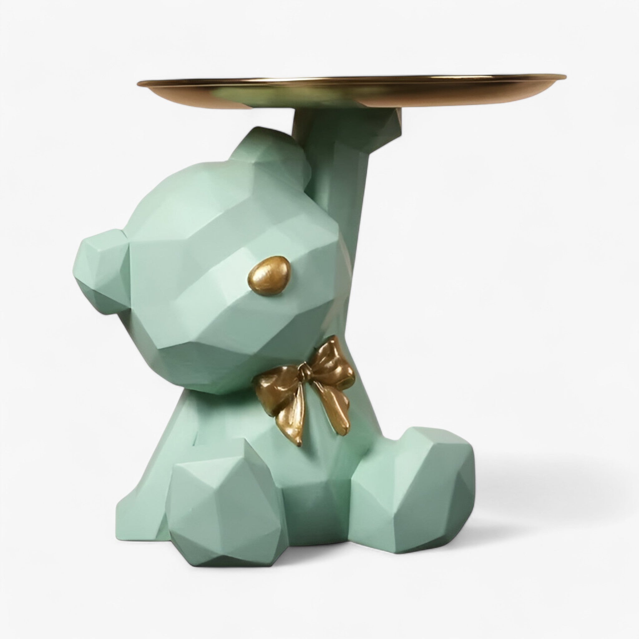 Key Holder : Geometrische Beer Sleutelhouder van Resin - Decoratief Design in groen van Pantino