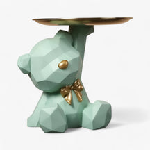 Key Holder : Geometrische Beer Sleutelhouder van Resin – Decoratief Design in groen van Pantino