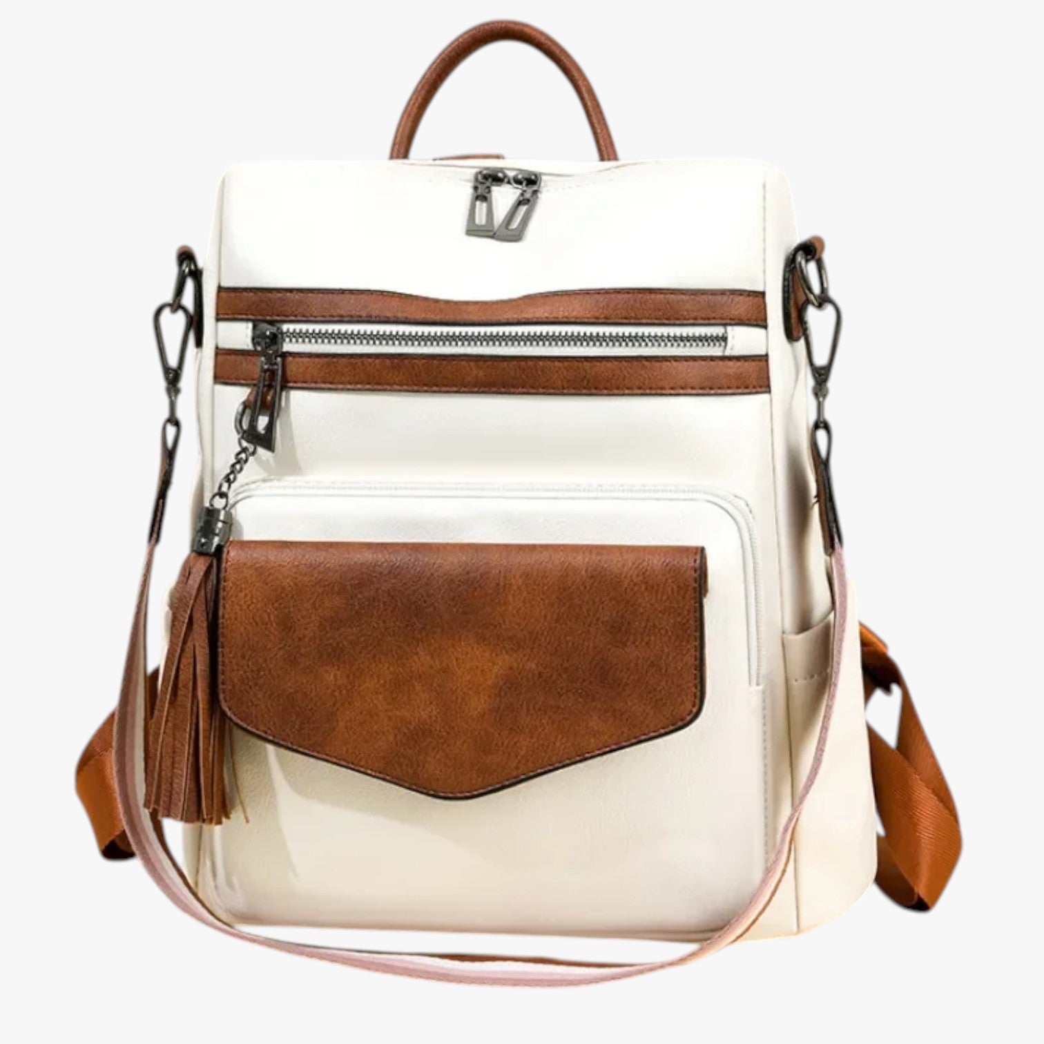 Bags : Rugzak Dames Groot van Echt Zwart Leer met Vakken voor Werk en Reizen in van Pantinoshop