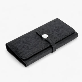 bags : Grote Handtas voor Vrouwen Dames - Elegante Echte Leer met Kaartmap - Zwart in zwart van Pantino