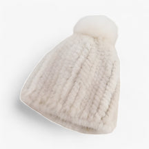 Hat : Hoed Zwart - Luxe Marterbont - Winterse Warmte & Elegantie in Zonlichtkleur Één maat van Pantino