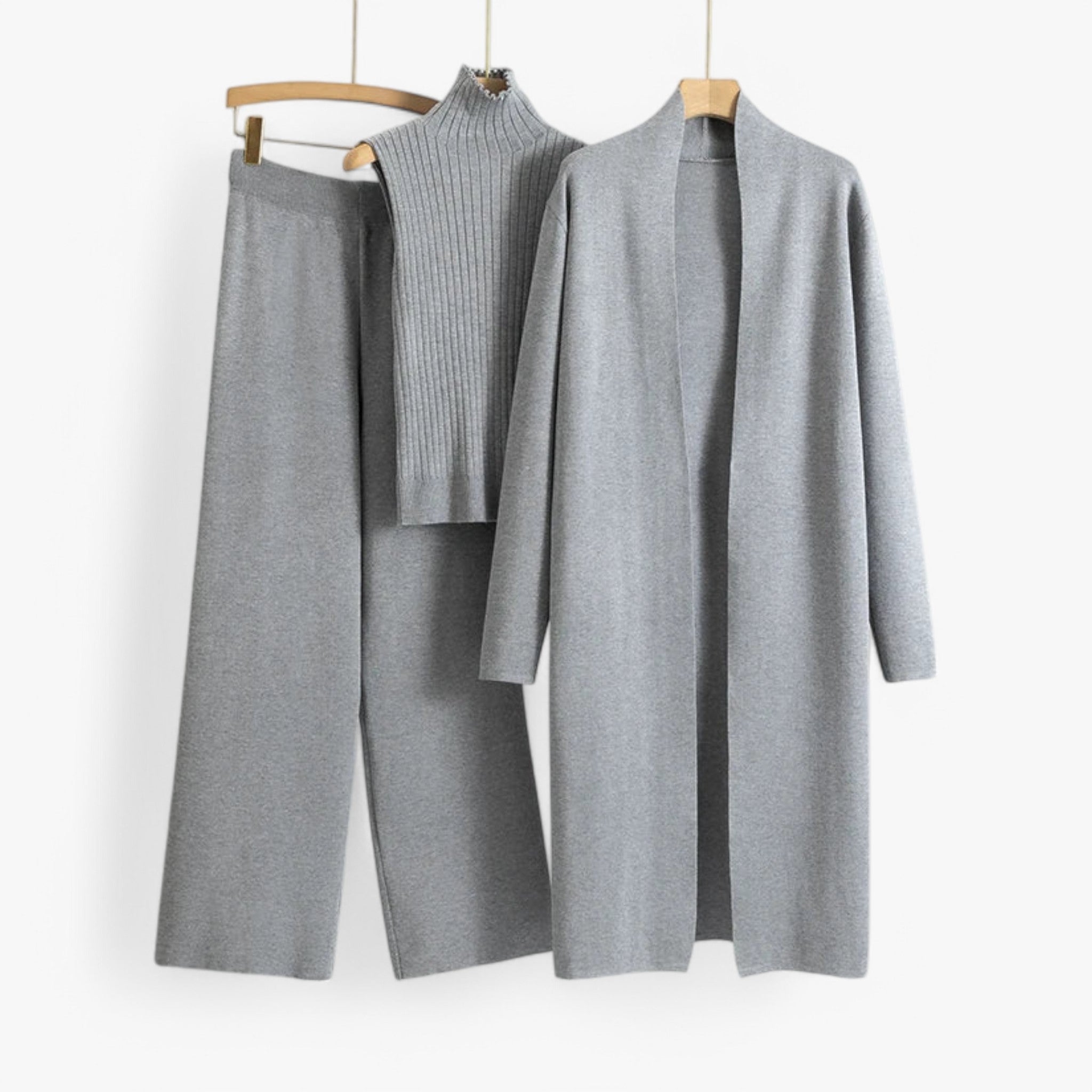 Loungewear Set : Ivy I Vintage Breiset in 3 delen in Grijs Eén maat van Concept Odense