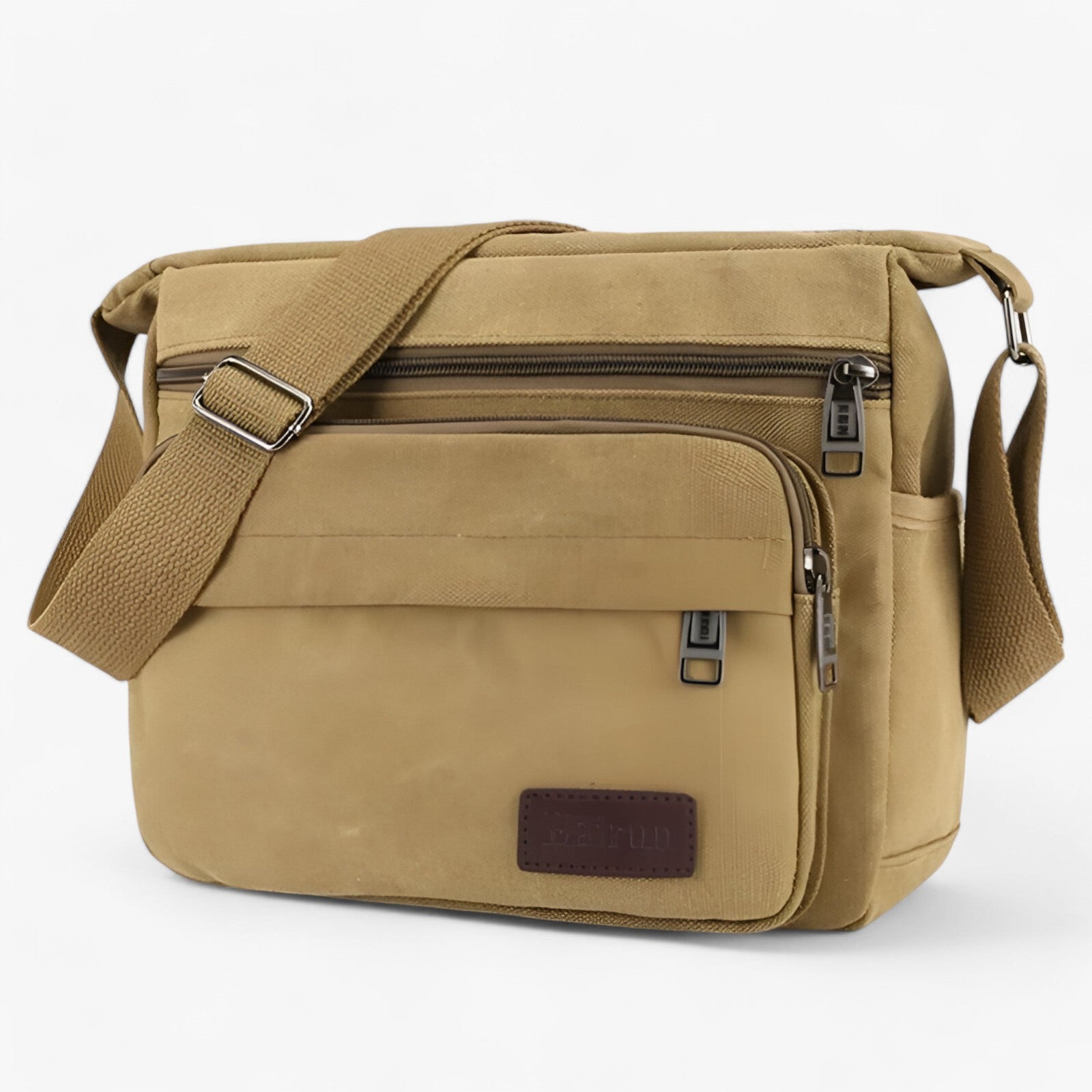 bags : Schoudertas Heren Zwart - Multifunctionele Canvas in Khaki van Pantino