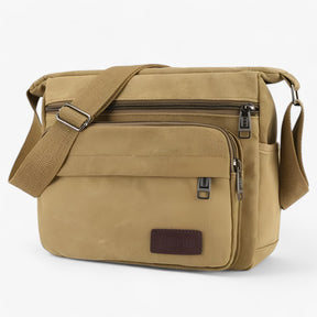 bags : Schoudertas Heren Zwart - Multifunctionele Canvas in Khaki van Pantino