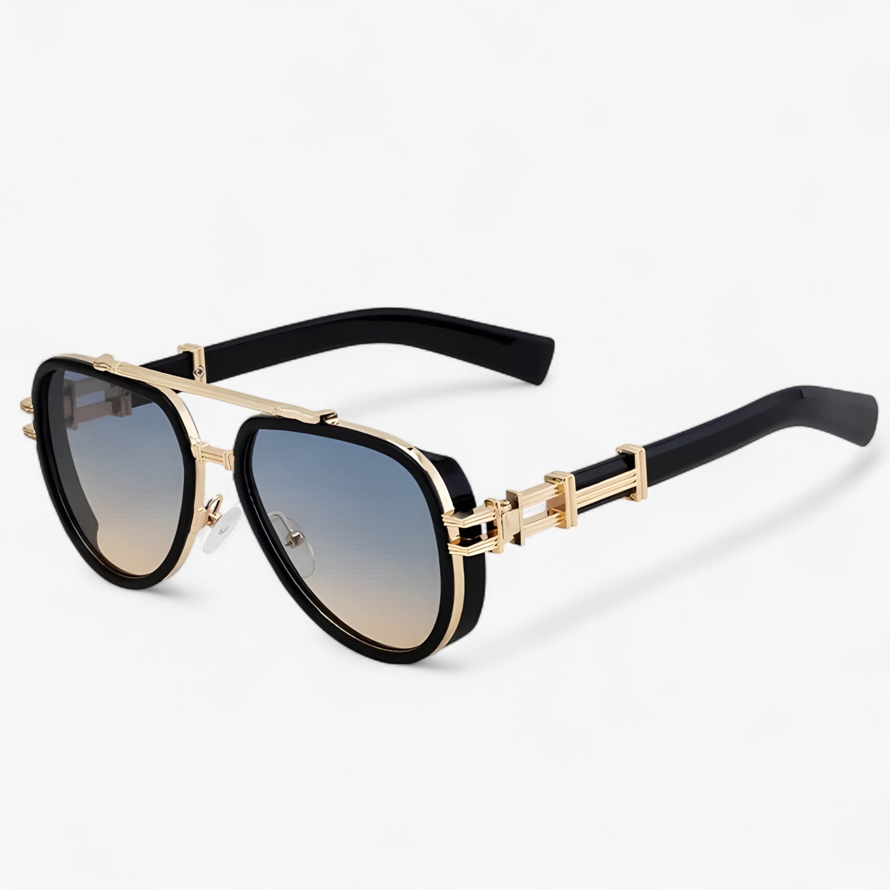 Sunglasses : Overdimensionale Steampunk Gepolariseerde Zonnebrillen - Helder Zwart in Zwart Goud Geel van Pantino