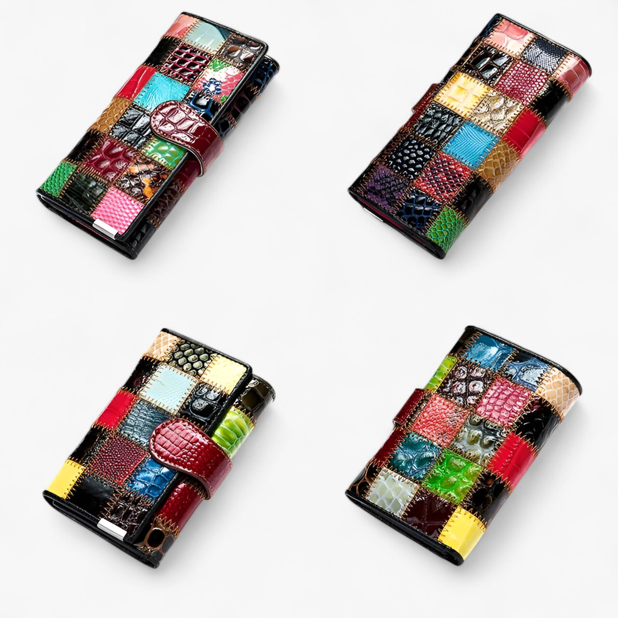 bags : Portemonnee Dames - Echte Leren met Patchwork Ontwerp in van Pantino