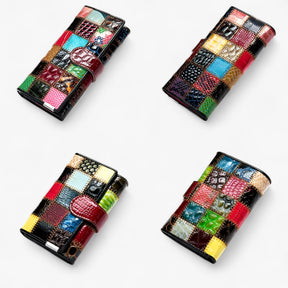 bags : Portemonnee Dames - Echte Leren met Patchwork Ontwerp in van Pantino