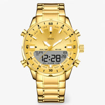 watches : Horloge Zilver Blauw - Roestvrijstalen Militair Sporthorloge in Goud goud van Pantino