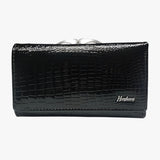 Portefeuille de luxe en cuir pour femmes - Élégant et pratique - Noir