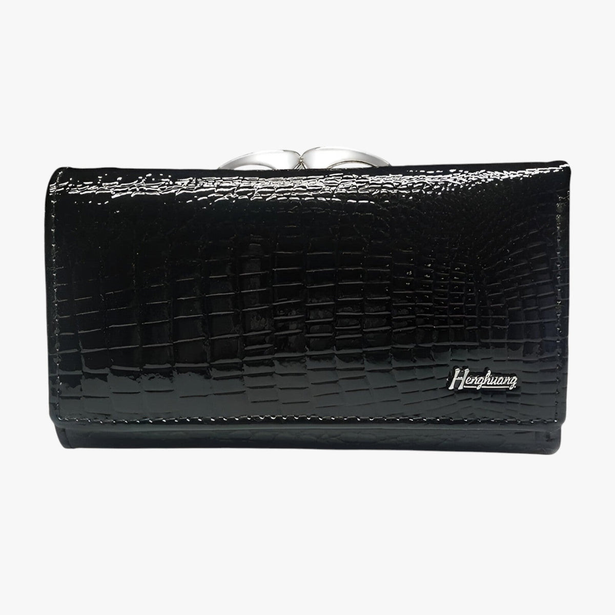 Wallet : Luxe Damesportemonnee van Leer - Elegant en Praktisch - Zwart in zwart van Pantino