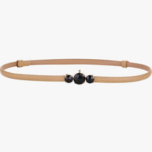 Women's Belt : Slanke riem van echt leer – Verstelbare elegantie voor dames in khaki 100 cm van Pantinoshop