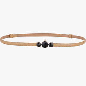 Women's Belt : Slanke riem van echt leer – Verstelbare elegantie voor dames in khaki 100 cm van Pantinoshop