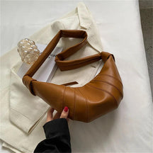 Tassen : Halvemaans Chique Tas - Zwart in Camel 25cm*8cm*16cm van Pantino