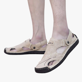 Sandals : Zomersandalen voor heren - Ademend leer en antislipzool voor een vleugje stijl in van Pantino