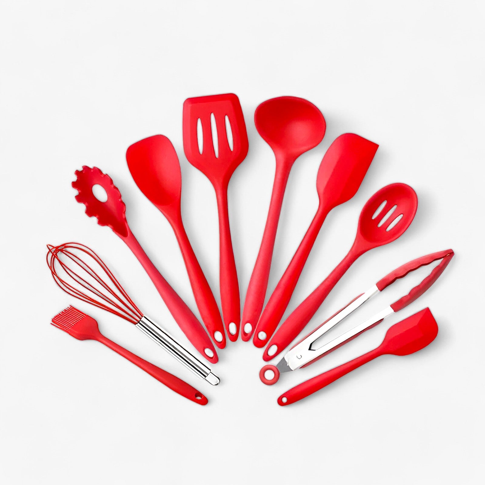 home & garden : Complete Silicone Keukenset voor Makkelijk Koken - Blauw in Rood van Pantino